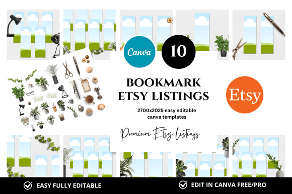 10 Bookmark Premium Etsy Listings Mockup