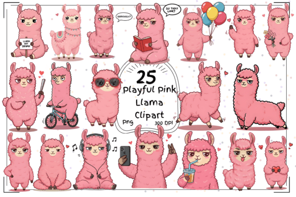 25 Playful Pink Llama Clipart: Vibrant Illustrations for Your Projects