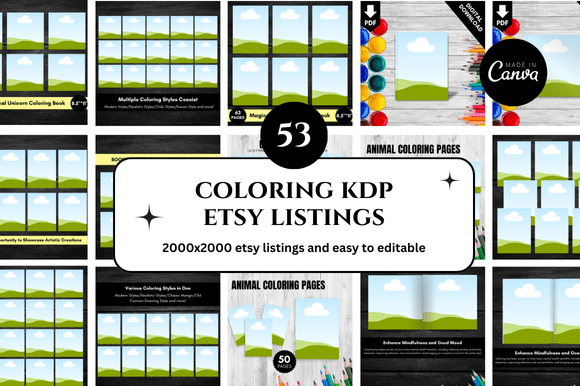 53 Etsy Coloring Listings Mockup: Your Instant Design Solution