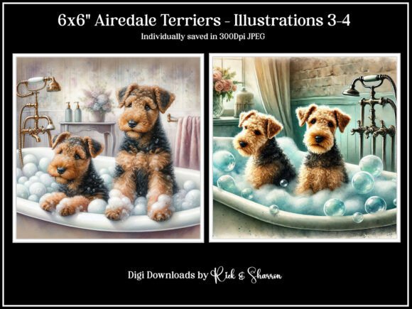 Airedale Terrier Illustrations: Versatile Commercial Design Assets