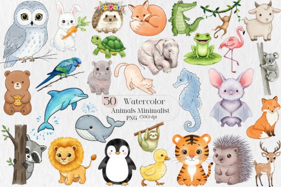 Animals Minimalist Cartoon Sublimation: A Designer's Asset