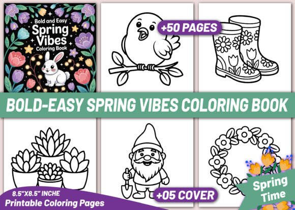 Bold and Easy Spring Vibes: A Designer's Coloring Resource
