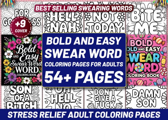 Bold & Easy Swear Word Coloring Book for Creative Design