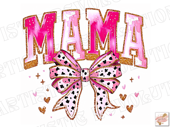 Coquette Glitter Brushstroke Mama Png: Design Assets for Modern Makers