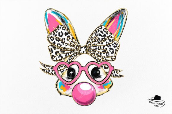 Custom Name Easter Bunny Bow Sunglasses: Playful Digital Art