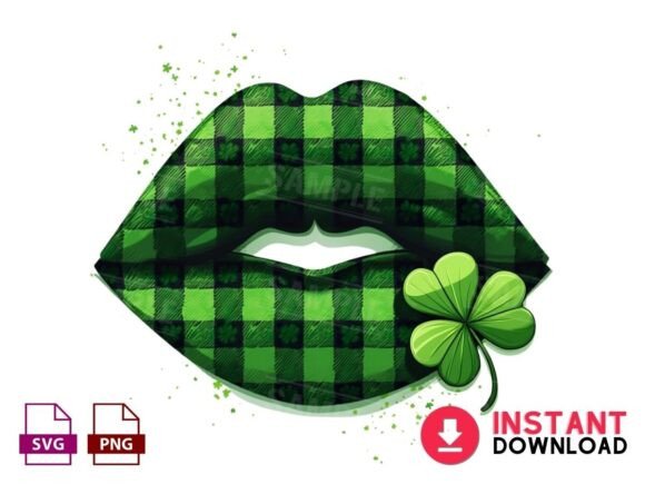 Green Lips St. Patrick's Day Clipart: Sham-Rock Your Designs