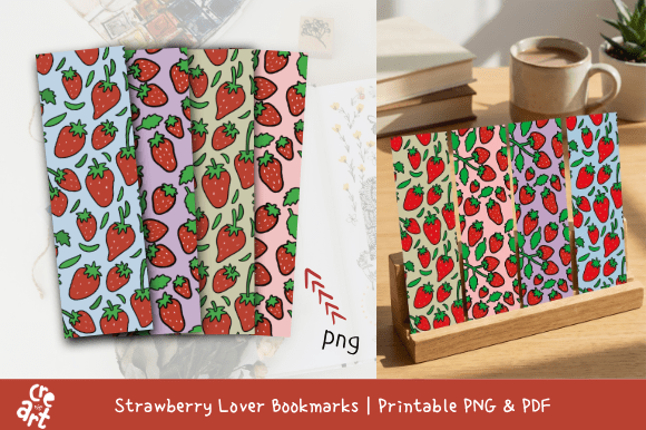 Strawberry Lover Bookmarks: A Sweet Printable Design Asset